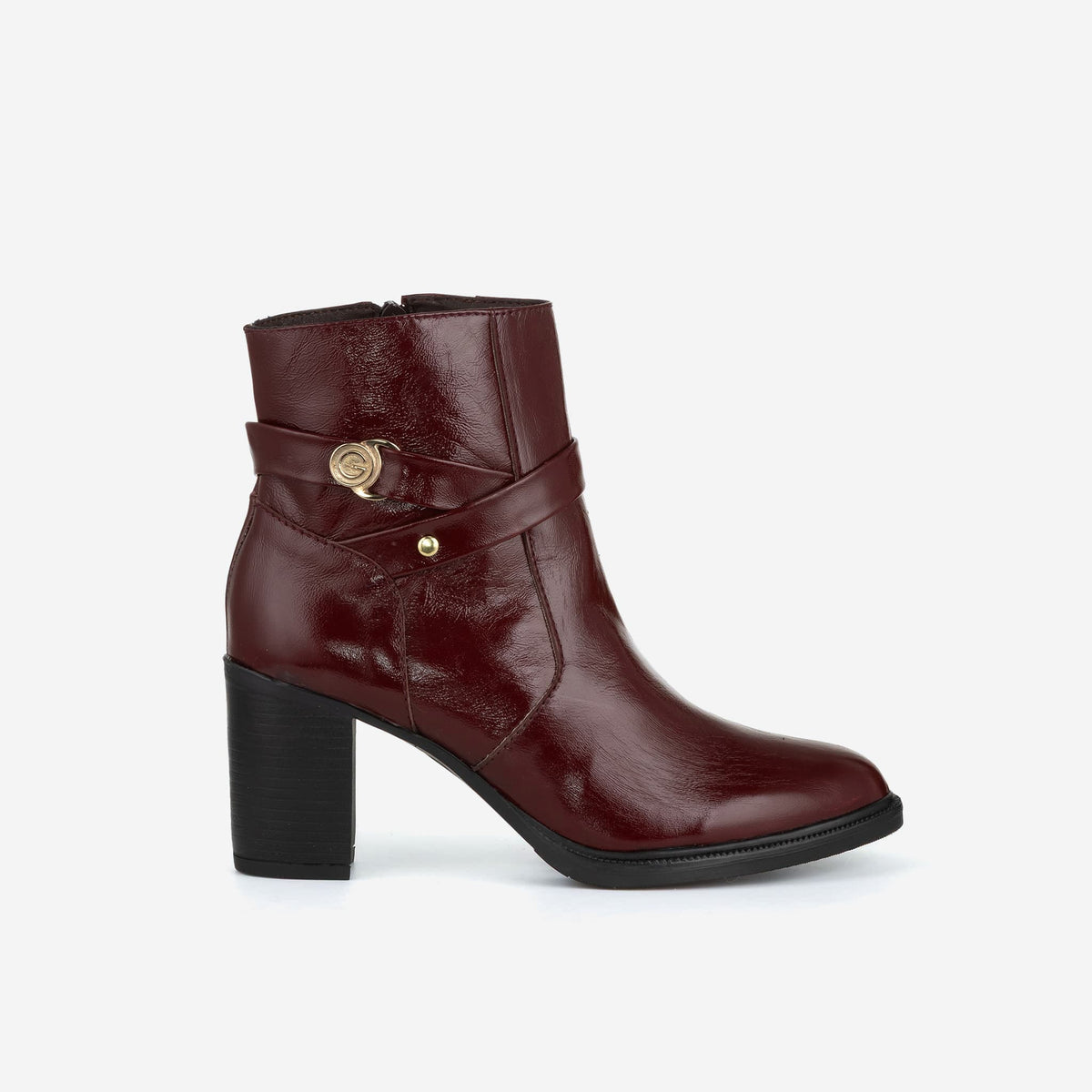 Alessia Red Velvet · botín de piel GIUSTO