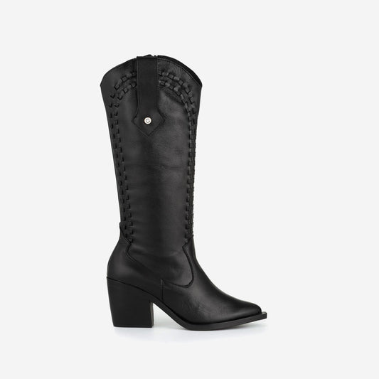 Emma Negro · bota vaquera de piel GIUSTO