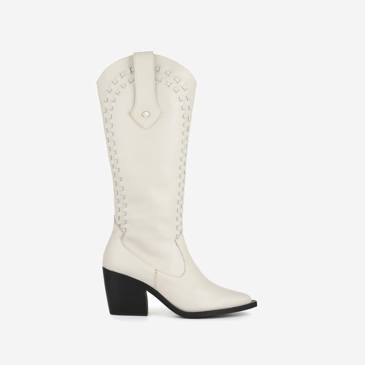 Emma Off White · bota vaquera de piel GIUSTO