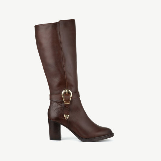 Olivia Caoba · bota alta de piel GIUSTO